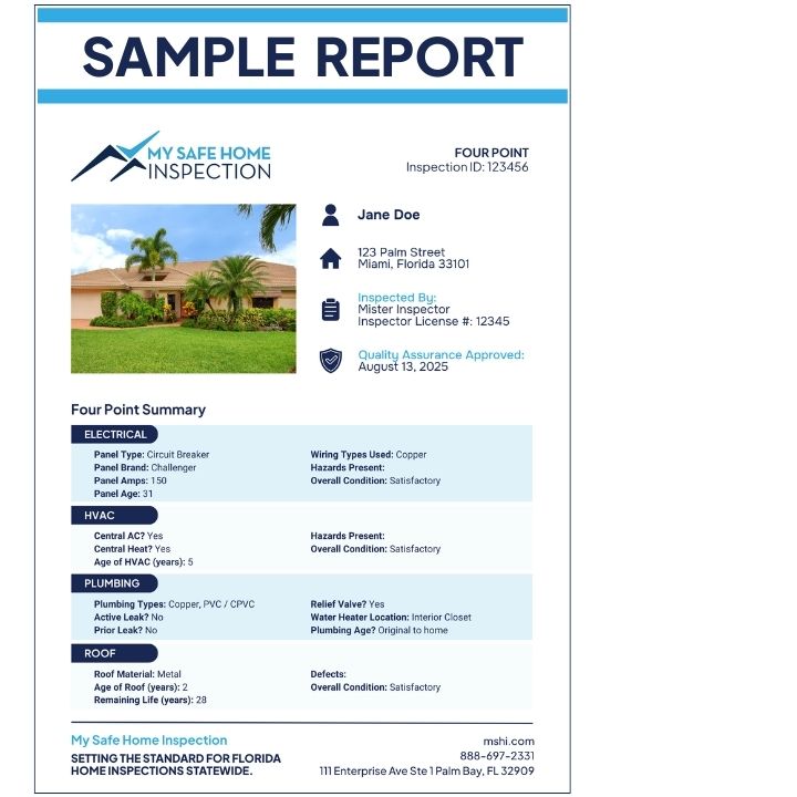 sample report from best home inspectors indian river county florida